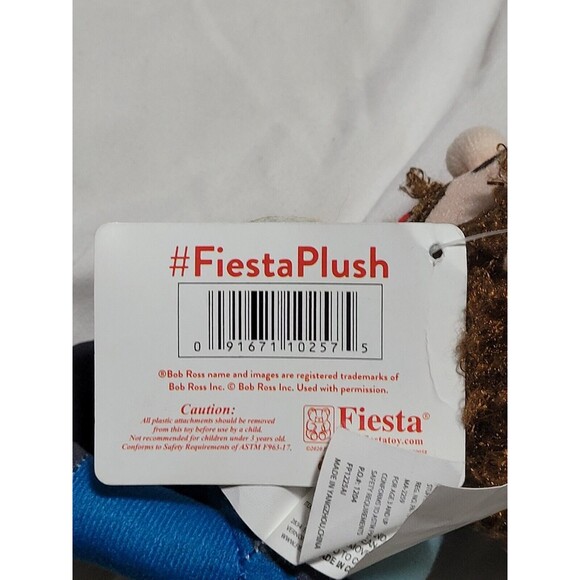 Bob Ross With Paint Brush And Pallette Fiesta Plush 6.5" Stuffed Animal - Picture 7 of 16